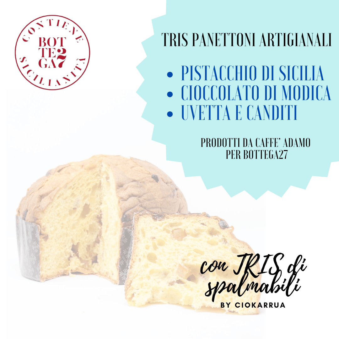 Degustabox 3 Panettoni Artigianali di Sicilia con Spalmabile al Pistacchio