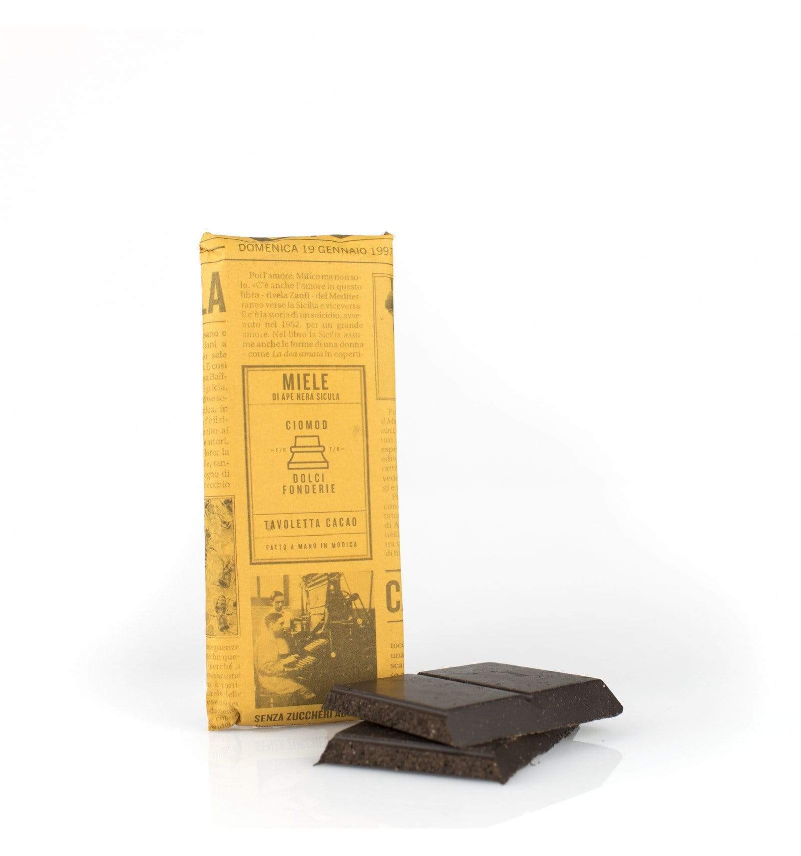 Cioccolato fatto a mano con Miele di Carrubbo di ape nera sicula