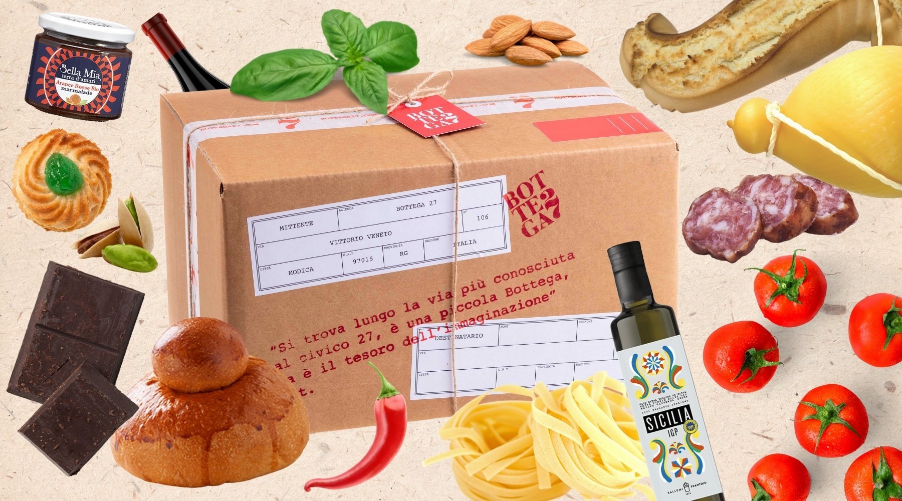Box Degustazione Siciliano - Il Pacco da giù in un pratico Kit | Bottega 27