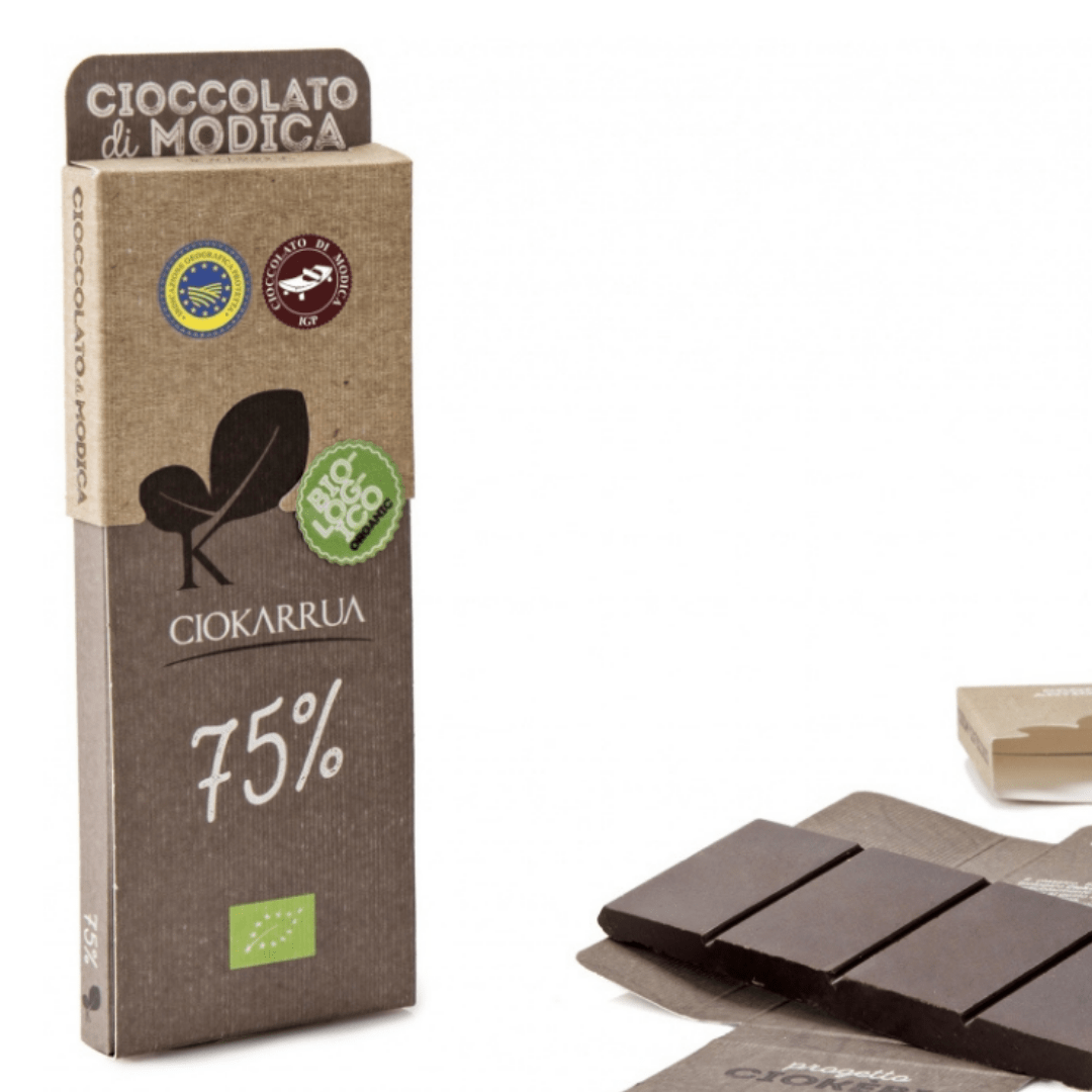 Cioccolato di Modica IGP 75% - Biologico Ciokarrua