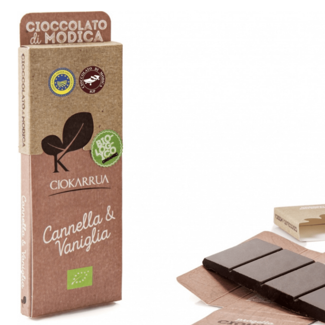 Organic Chocolate of Modica PGI Cinnamon and Vanilla - Organic